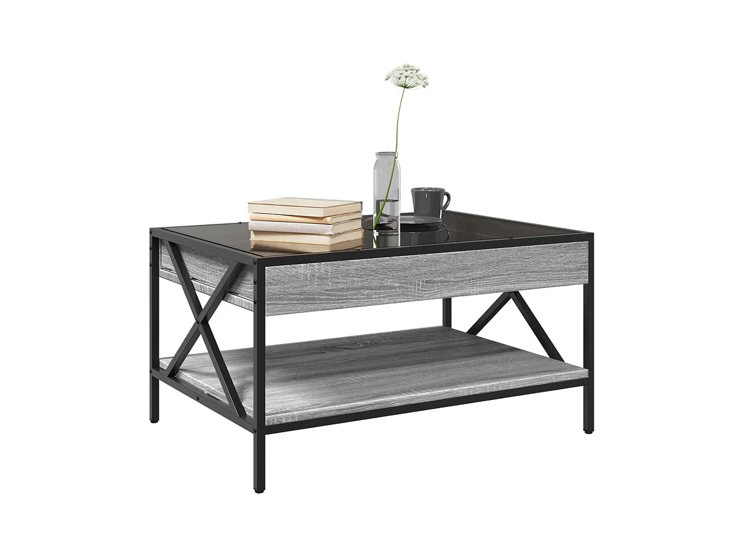 Table basse avec LED infini sonoma gris 70x50x38 cm