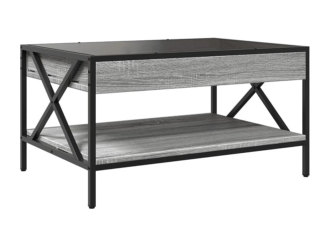 Table basse avec LED infini sonoma gris 70x50x38 cm