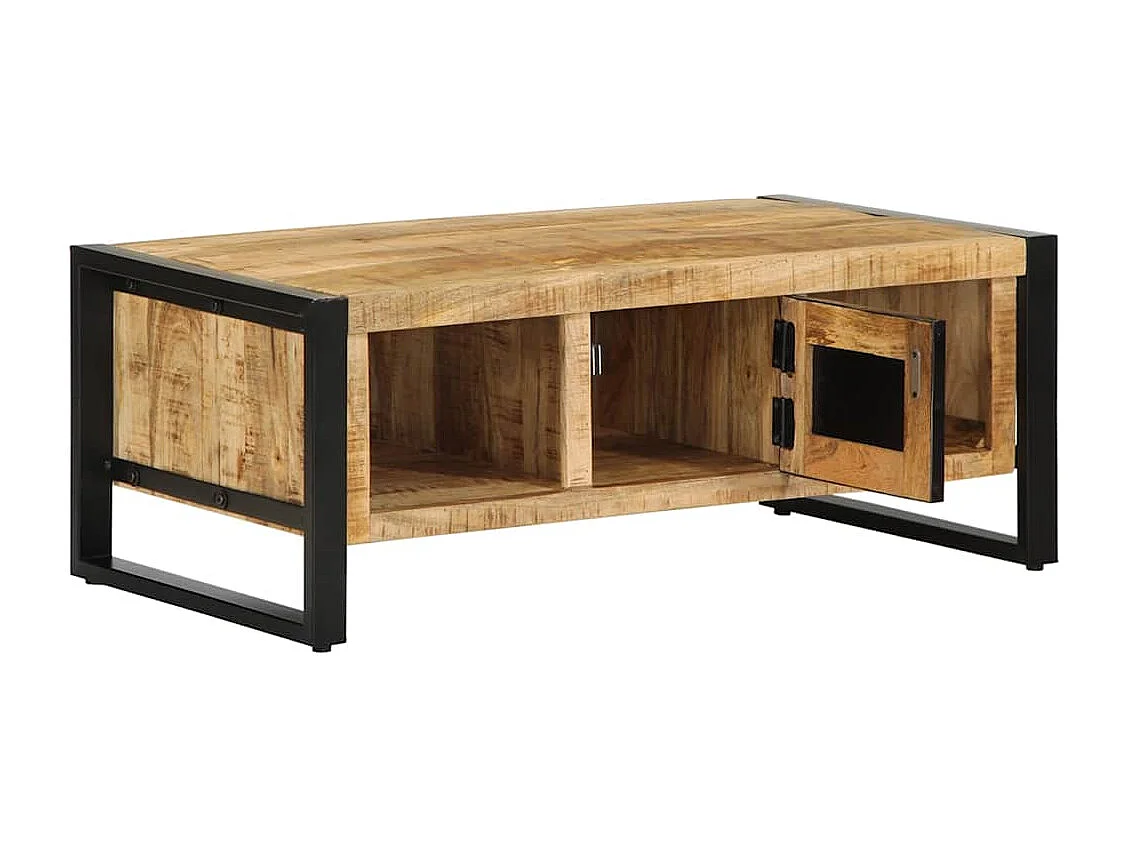 Table basse 90x50x36 cm bois de manguier massif brut