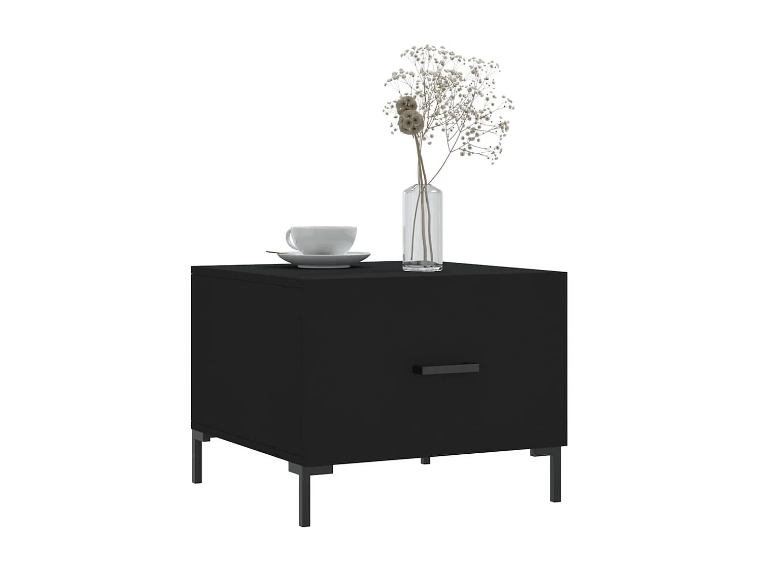 Tables basses 2 pcs noir 50x50x40 cm bois d'ingénierie