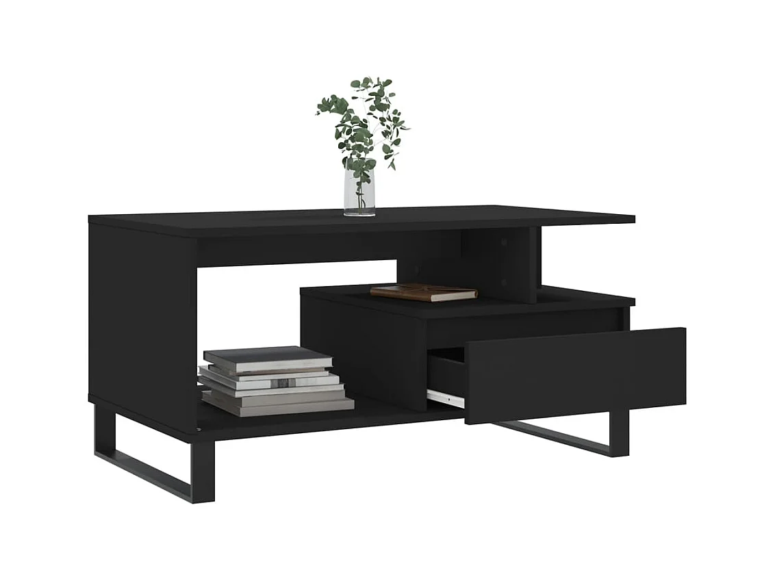 Table basse Noir 90x49x45 cm Bois d'ingénierie