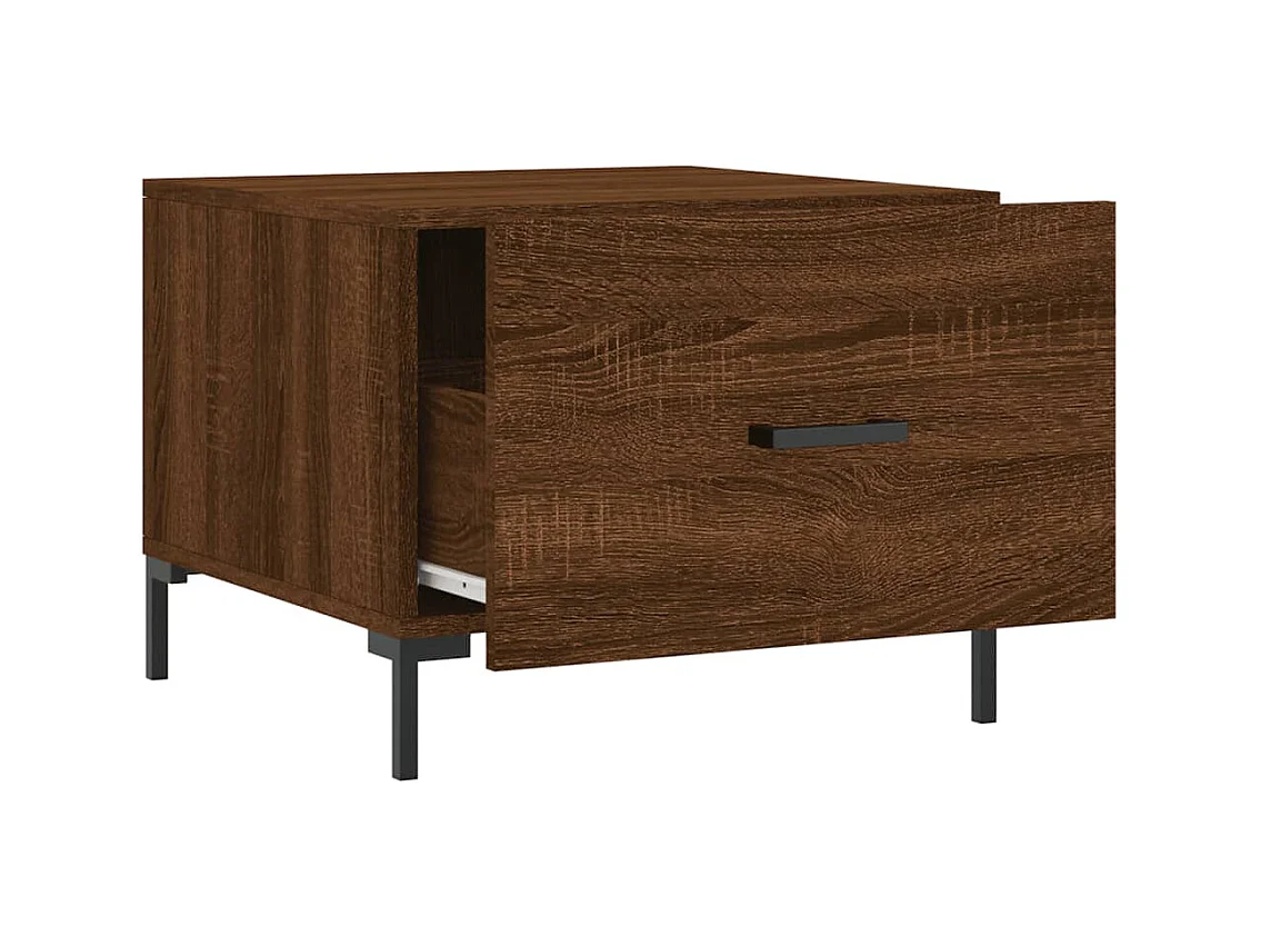 Tavolini da caffè 2 pezzi rovere marrone 50x50x40 cm in legno ingegnerizzato