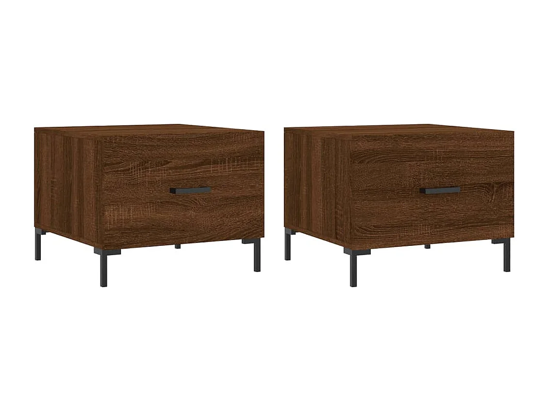 Tables basses 2 pcs chêne marron 50x50x40 cm bois d'ingénierie