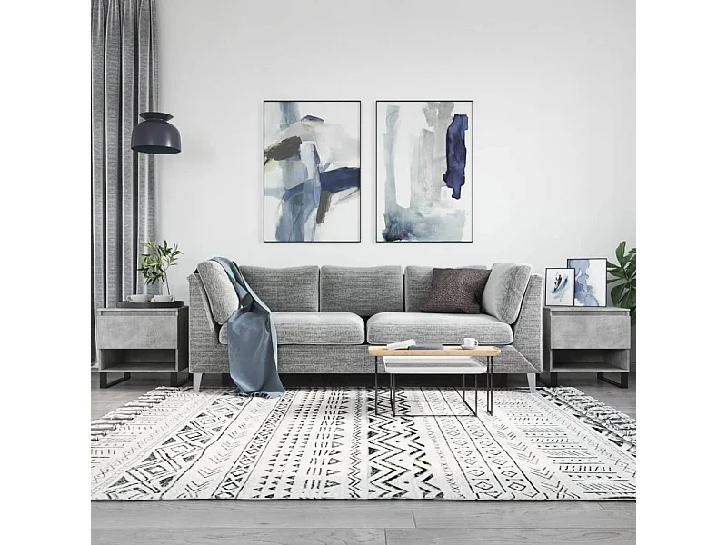 Tavolini da caffè 2 pezzi grigio cemento 50x46x50 cm in legno ingegnerizzato