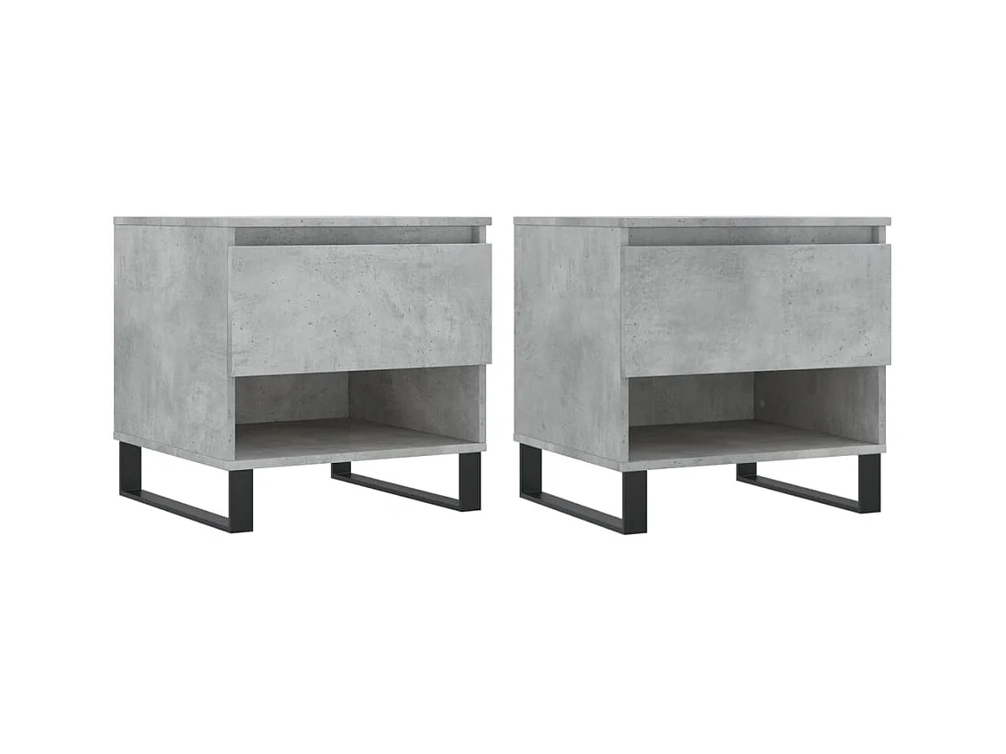 Tables basses 2 pcs gris béton 50x46x50 cm bois d'ingénierie
