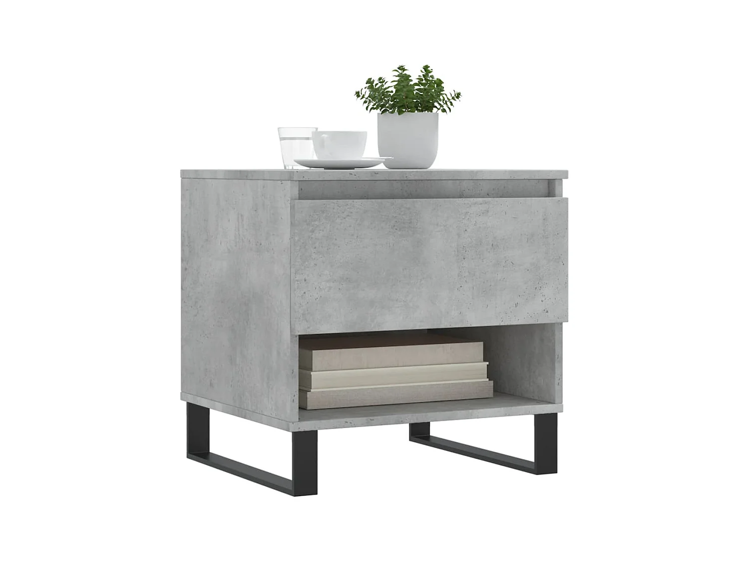 Tables basses 2 pcs gris béton 50x46x50 cm bois d'ingénierie