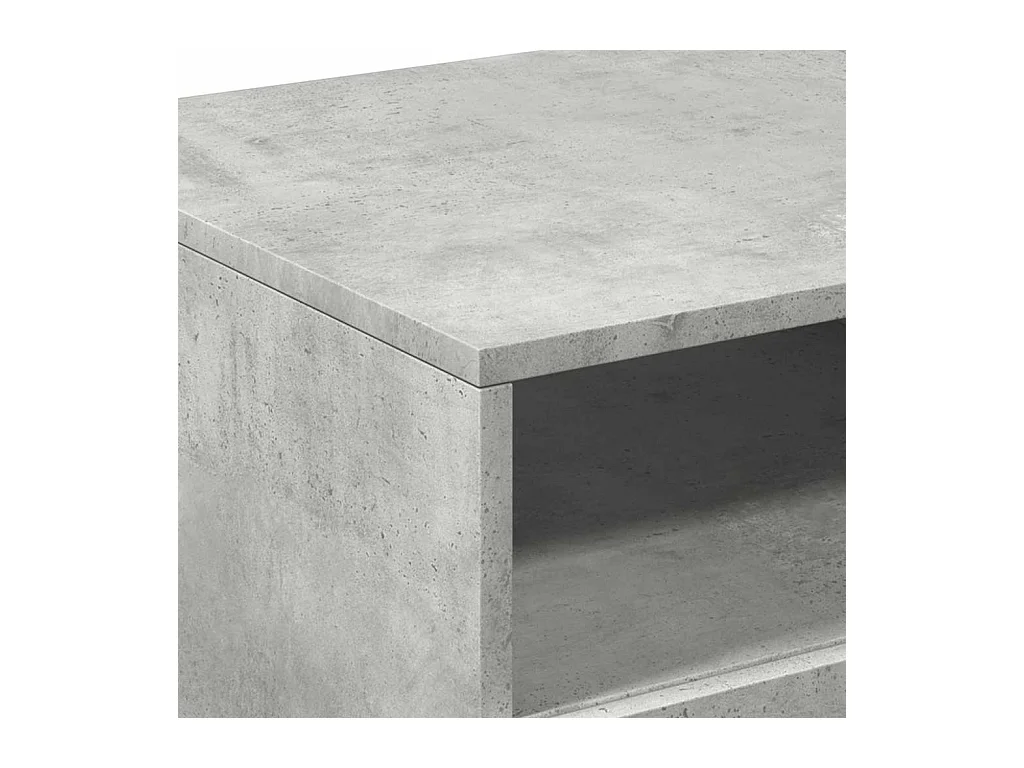 Table basse avec lumières LED gris béton 90x49x40 cm
