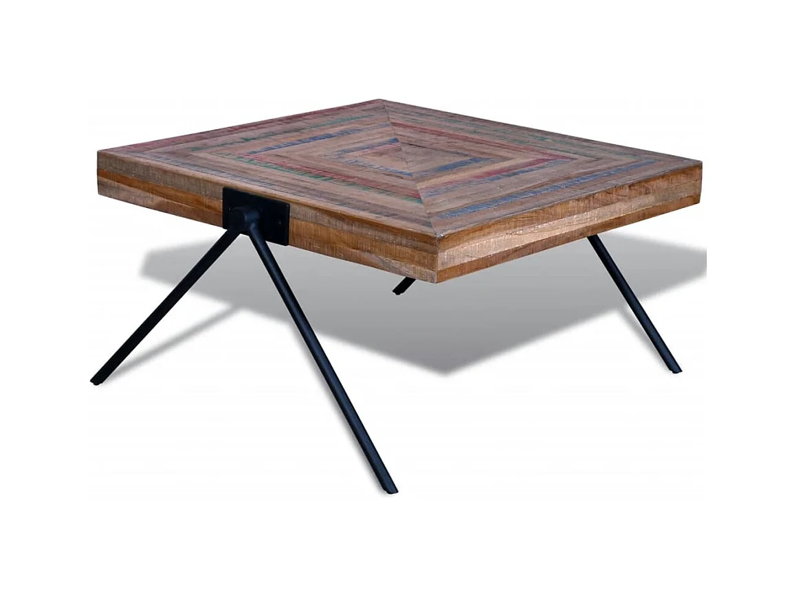 Tavolino con gambe a V in legno di teak riciclato