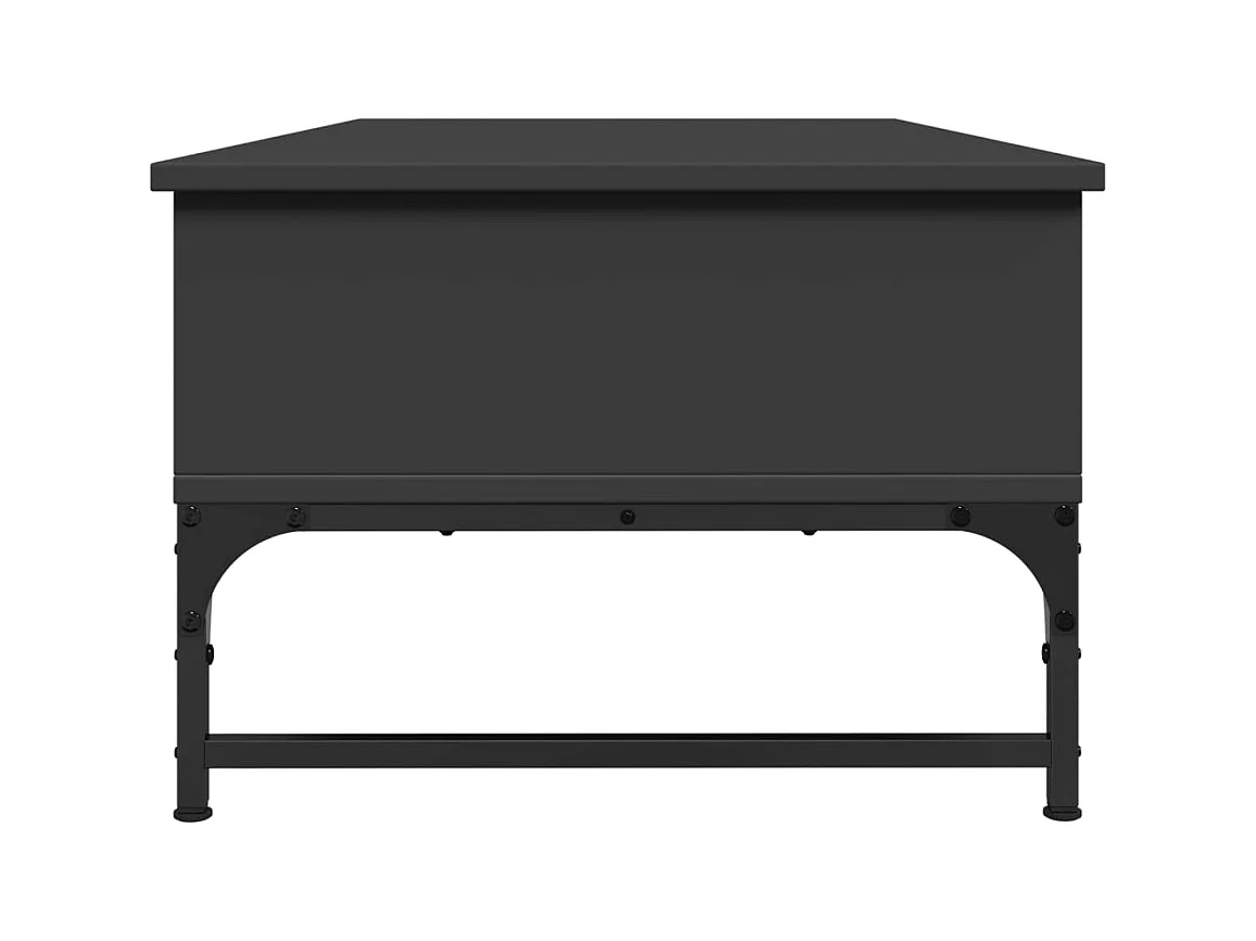 Table basse noir 100x50x35 cm bois d'ingénierie et métal