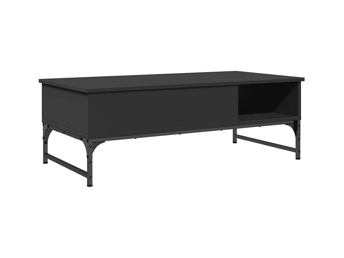 Table basse noir 100x50x35 cm bois d'ingénierie et métal