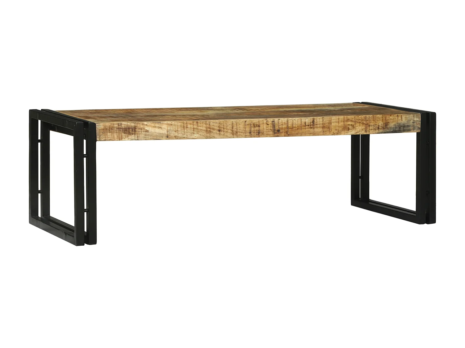 Juego de 2 mesas de centro de madera maciza de mango