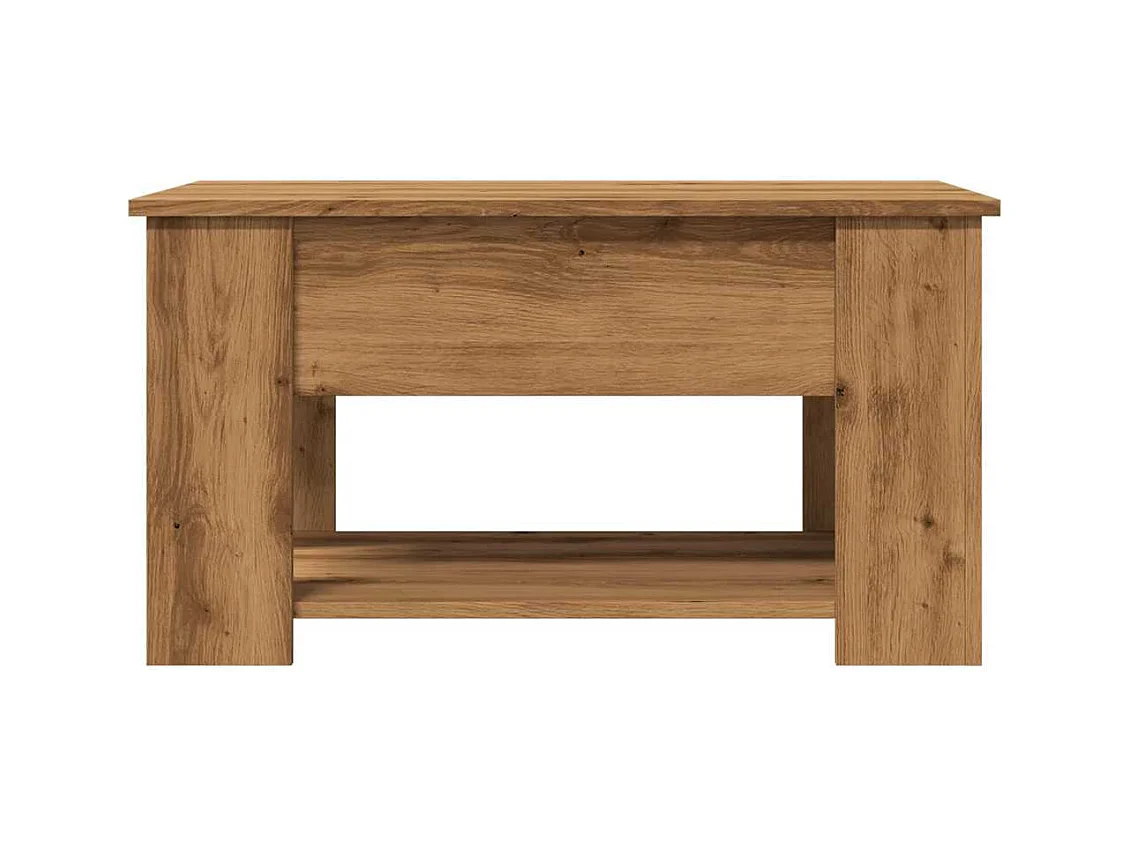 Handgemaakte eikenhouten salontafel 79x49x41 cm bewerkt hout