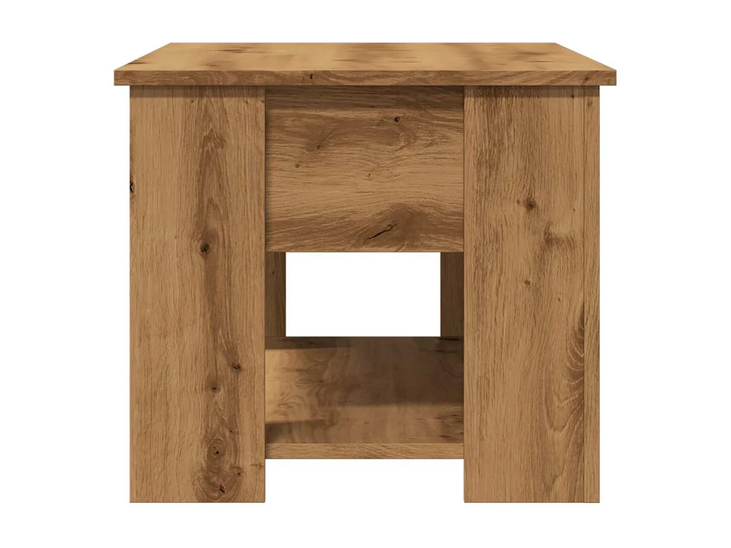 Handgemaakte eikenhouten salontafel 79x49x41 cm bewerkt hout