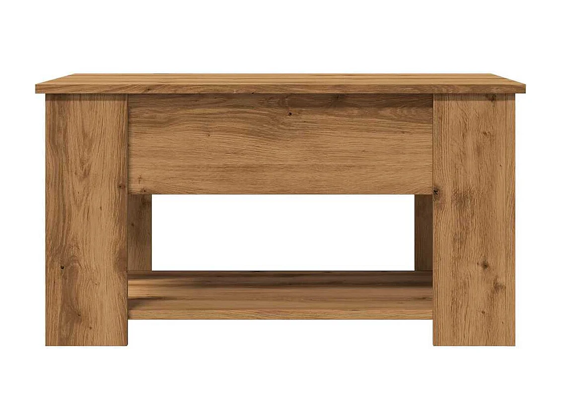 Tavolino da caffè in rovere fatto a mano 79x49x41 cm in legno ingegnerizzato