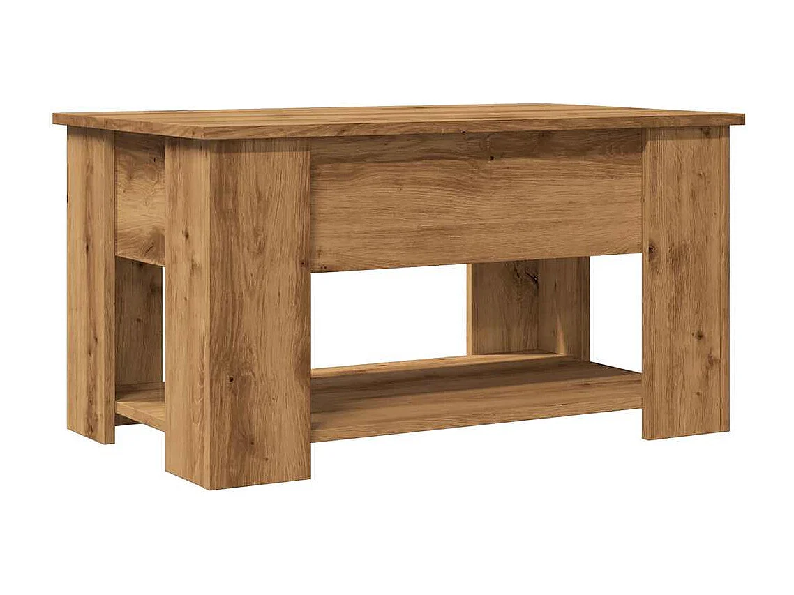 Tavolino da caffè in rovere fatto a mano 79x49x41 cm in legno ingegnerizzato