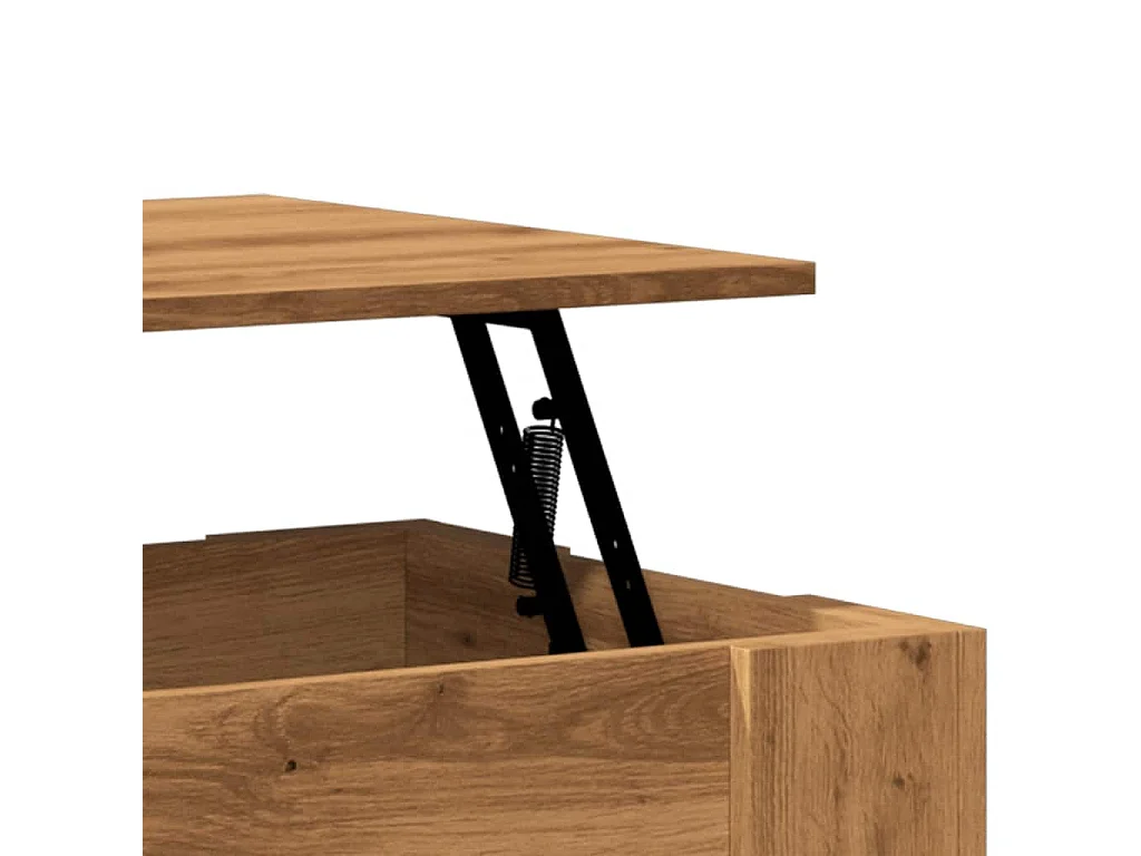 Tavolino da caffè in rovere fatto a mano 79x49x41 cm in legno ingegnerizzato