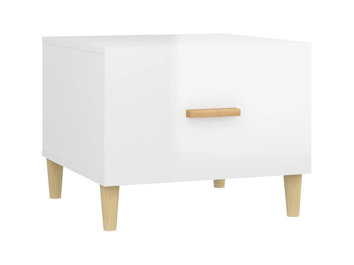 Salontafels 2 stuks wit hoogglans 50x50x40cm bewerkt hout