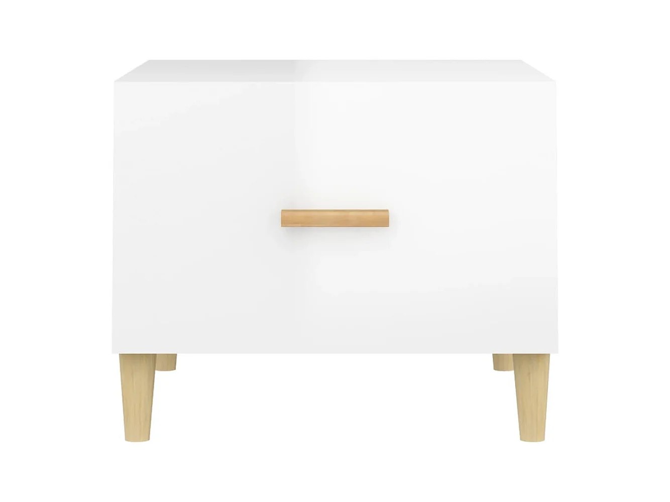 Salontafels 2 stuks wit hoogglans 50x50x40cm bewerkt hout