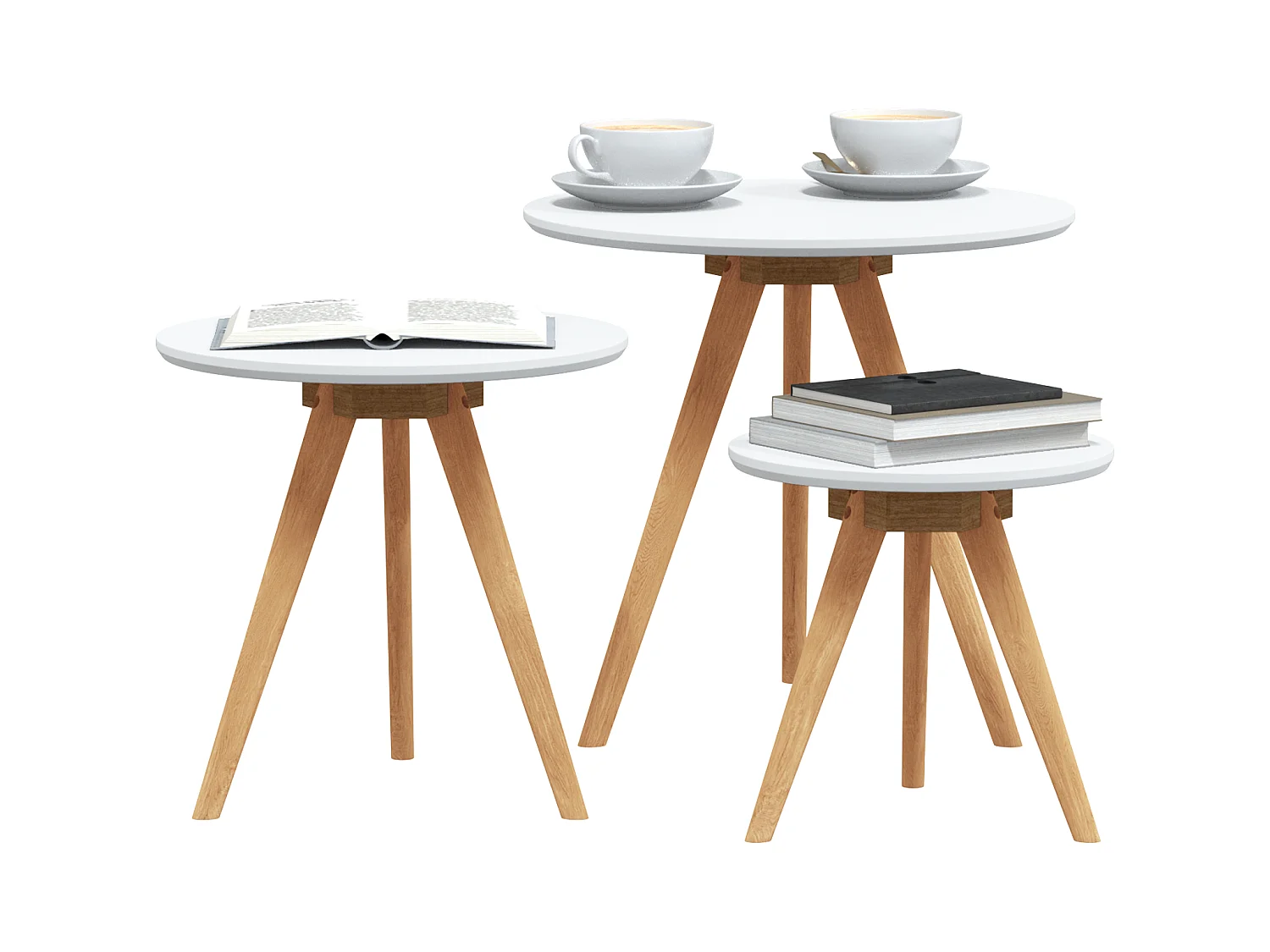 Juego de mesa de centro de nogal macizo y madera de ingeniería