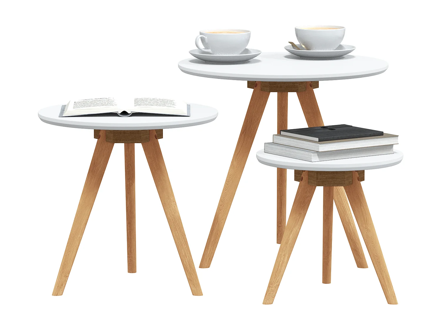 Juego de mesa de centro de nogal macizo y madera de ingeniería