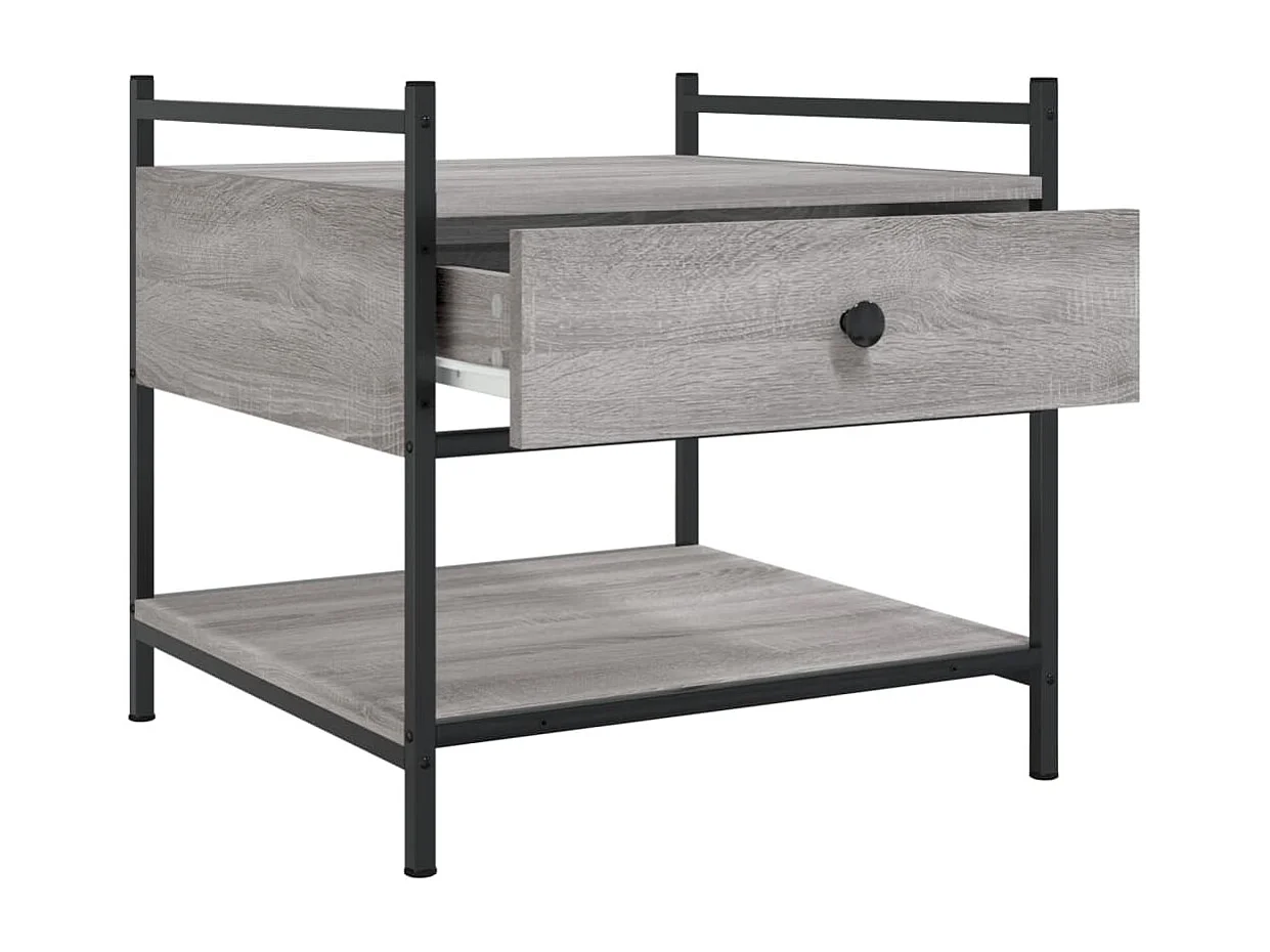 Table basse sonoma gris 50x50x50 cm bois d'ingénierie