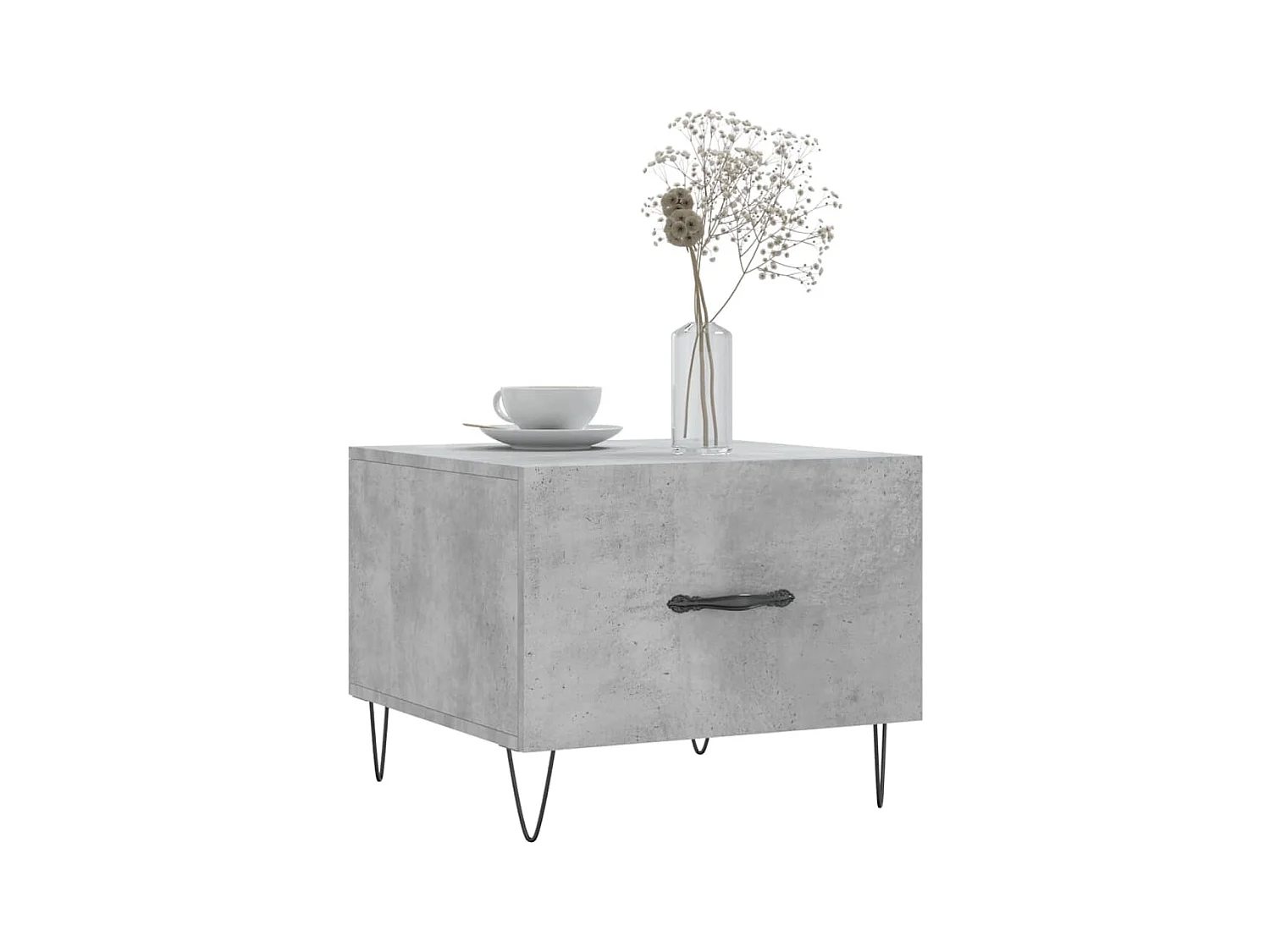 Salontafels 2 stuks betongrijs 50x50x40 cm bewerkt hout