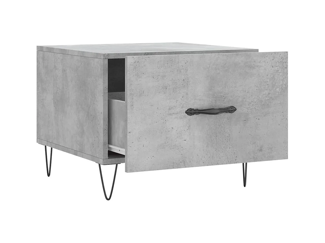 Salontafels 2 stuks betongrijs 50x50x40 cm bewerkt hout