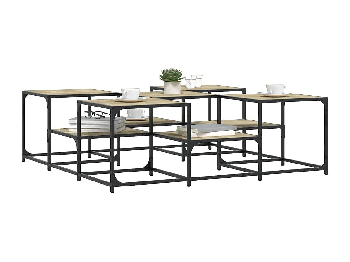 Mesa de centro de roble Sonoma 121x121x40 cm madera de ingeniería