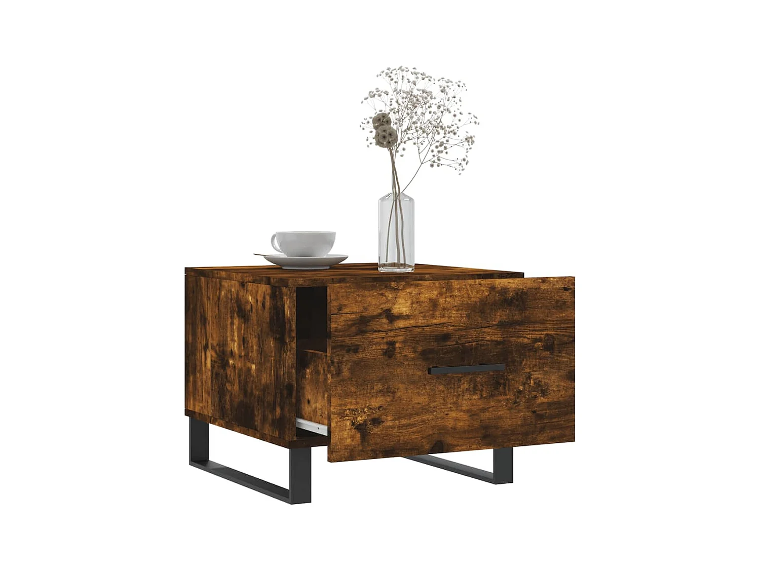 Tables basses 2 pcs chêne fumé 50x50x40 cm bois d'ingénierie