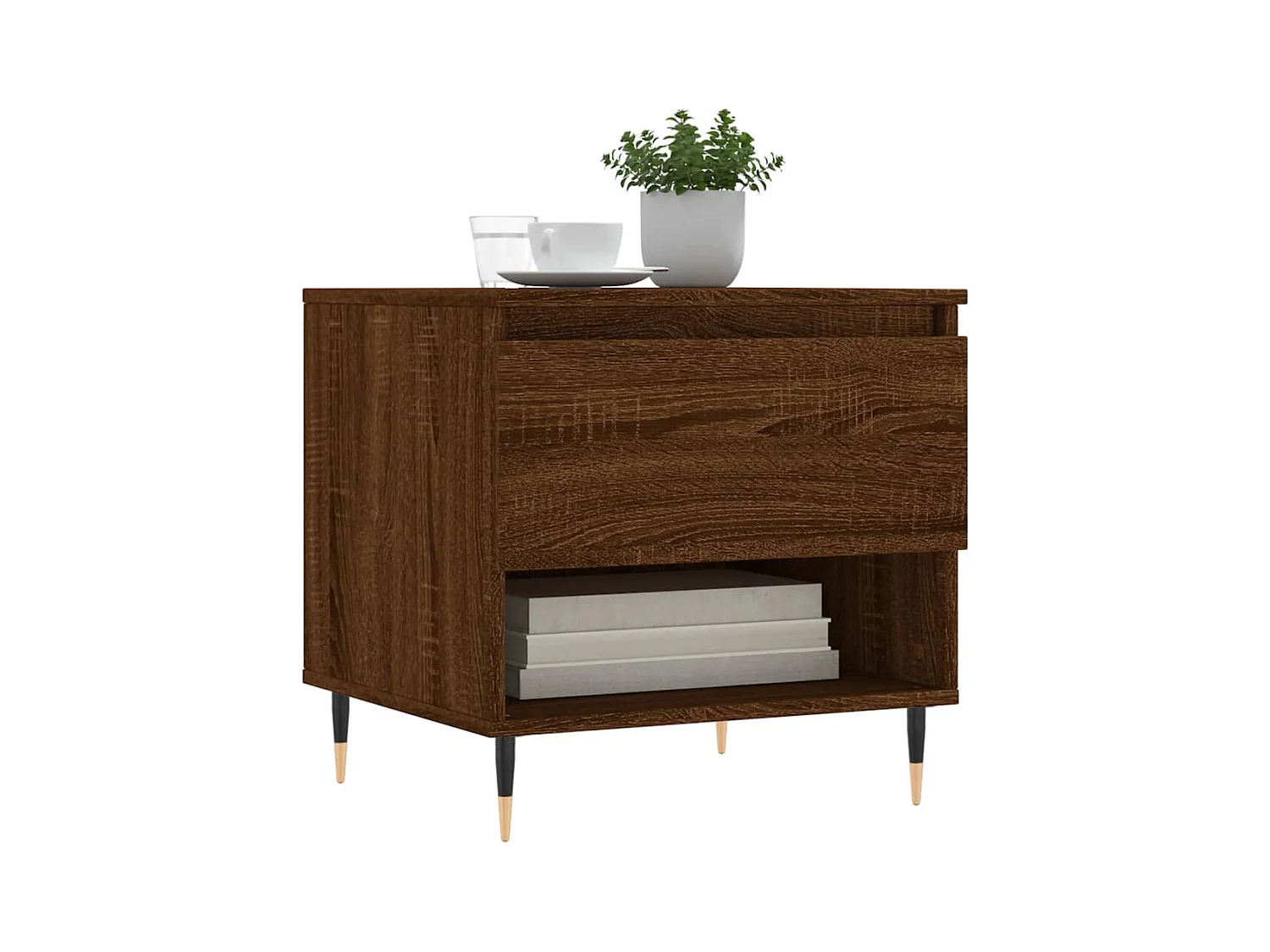 Mesas de centro 2 piezas roble marrón 50x46x50 cm madera de ingeniería