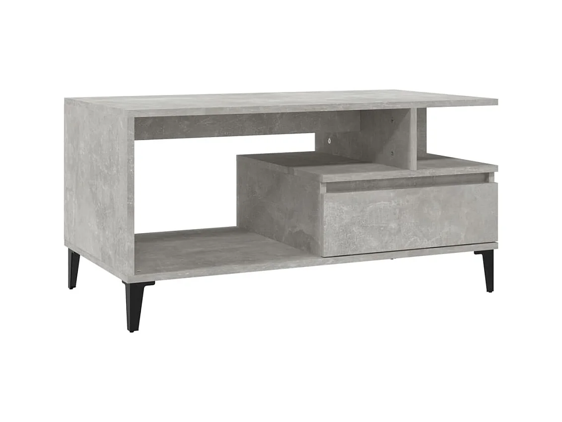 Table basse Gris béton 90x49x45 cm Bois d'ingénierie