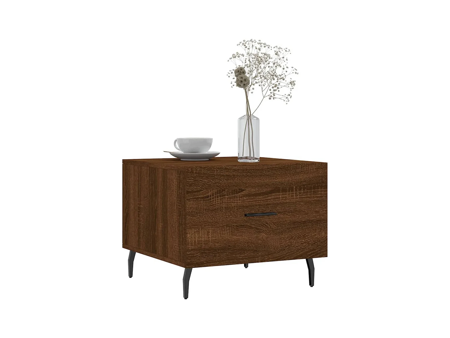 Salontafels 2 stuks eikenbruin 50x50x40 cm bewerkt hout