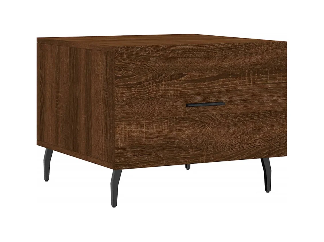 Salontafels 2 stuks eikenbruin 50x50x40 cm bewerkt hout