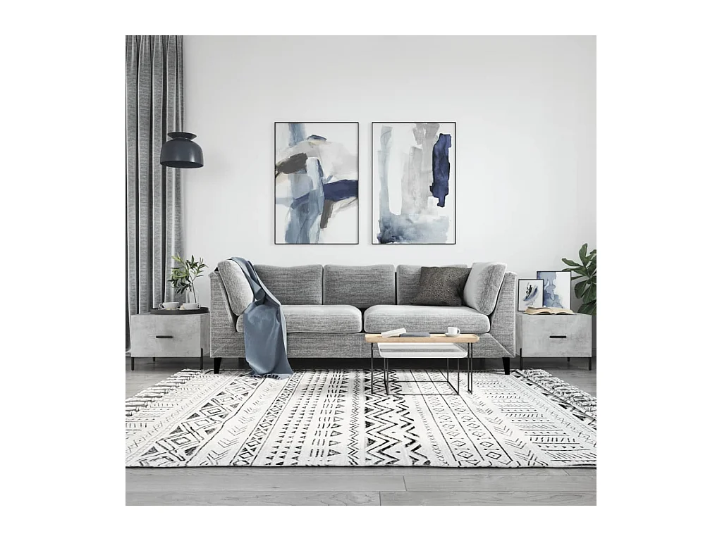 Tavolini da caffè 2 pezzi grigio cemento 50x50x40 cm in legno ingegnerizzato