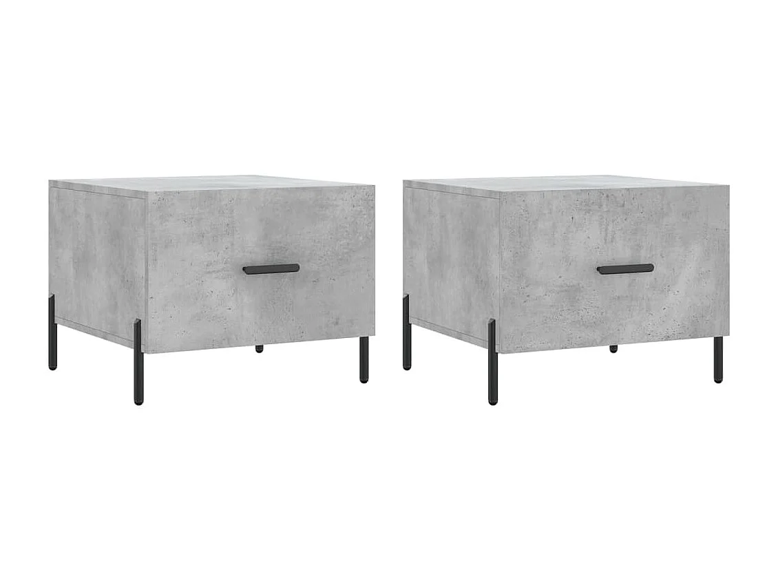 Tables basses 2 pcs gris béton 50x50x40 cm bois d'ingénierie