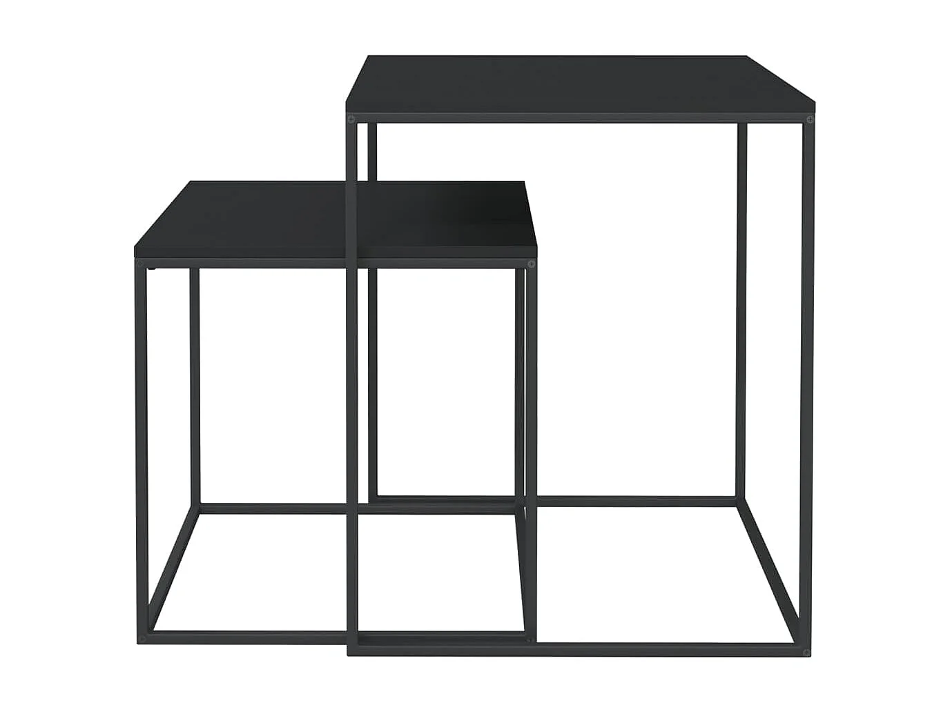 Ensemble de table basse 2 pcs bois d'ingénierie et métal