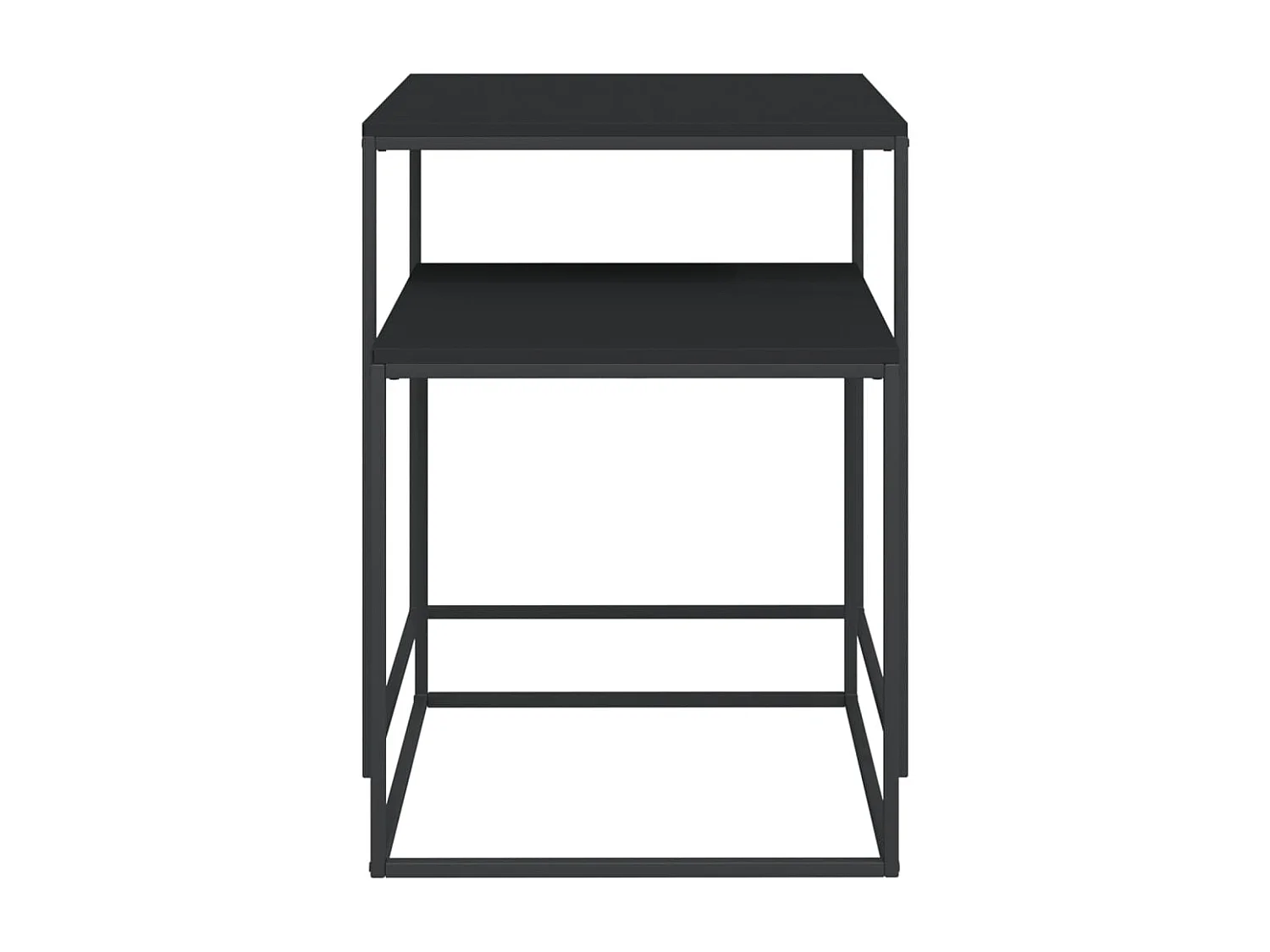 Ensemble de table basse 2 pcs bois d'ingénierie et métal