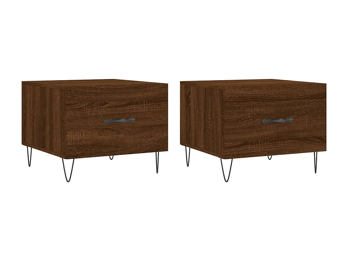 Tables basses 2 pcs chêne marron 50x50x40 cm bois d'ingénierie