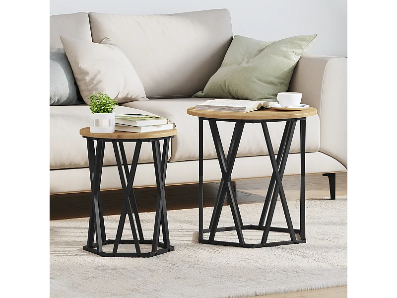 mesas auxiliares de madera de ingeniería