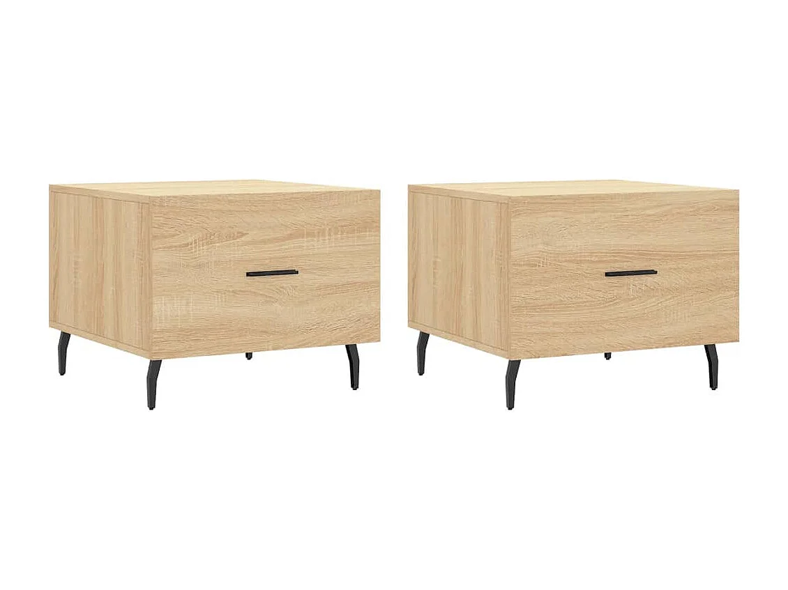Tables basses 2 pcs chêne sonoma 50x50x40 cm bois d'ingénierie