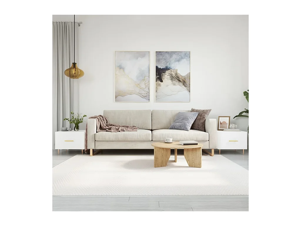 Tables basses 2 pcs blanc 50x50x40 cm bois d'ingénierie