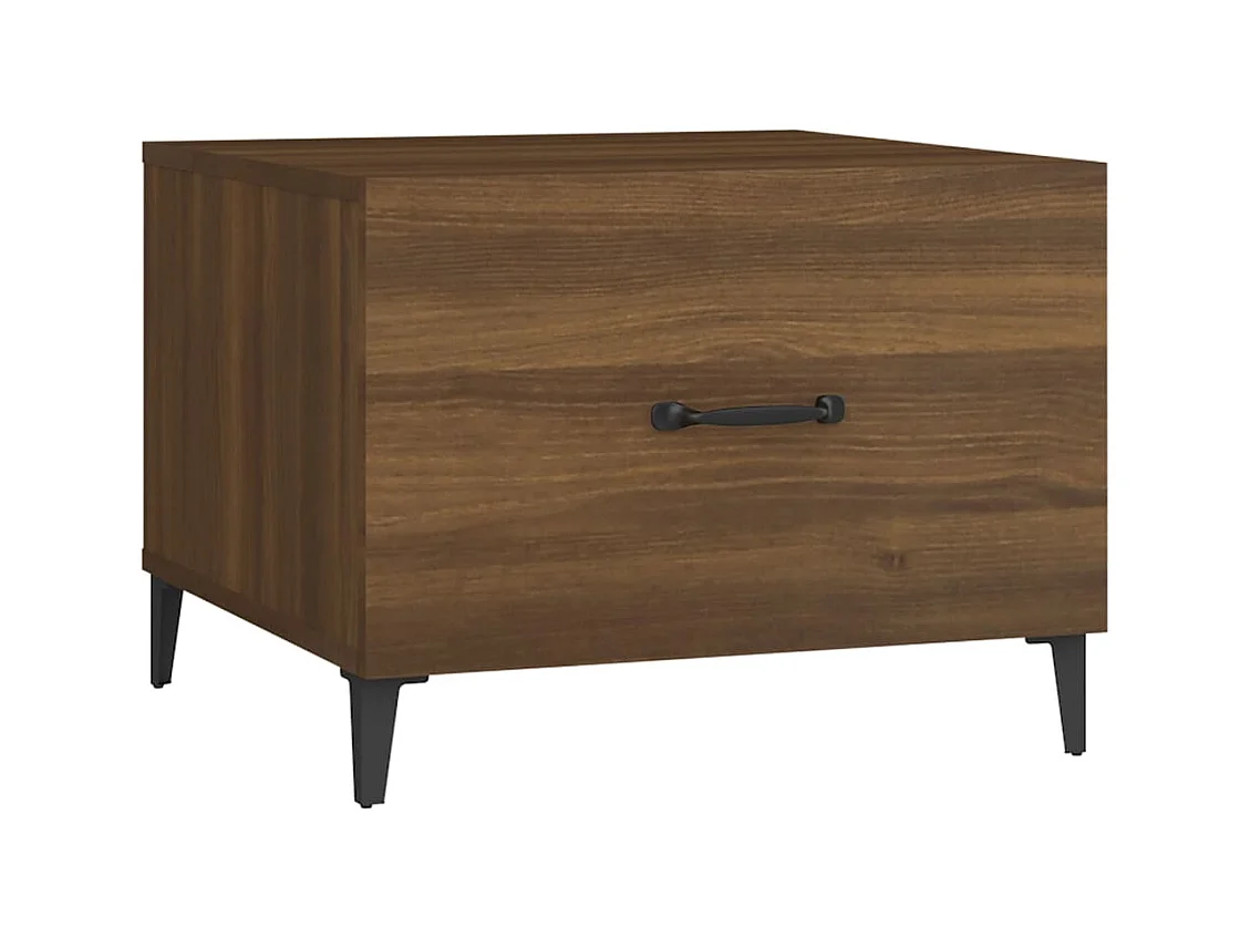 Tables basses avec pieds en métal 2 pcs Chêne marron 50x50x40cm