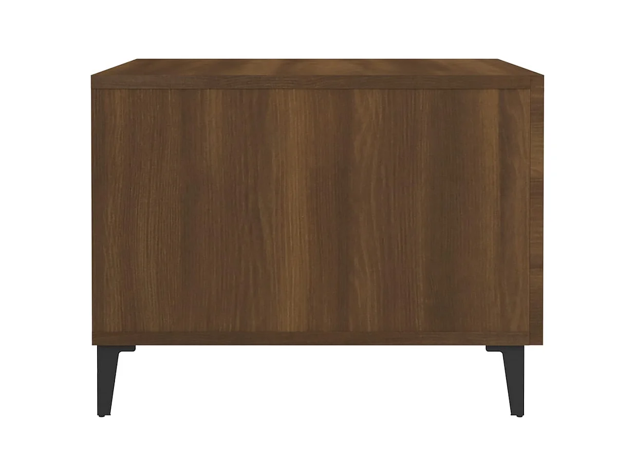 Salontafels met metalen poten 2 stuks Bruin eiken 50x50x40cm