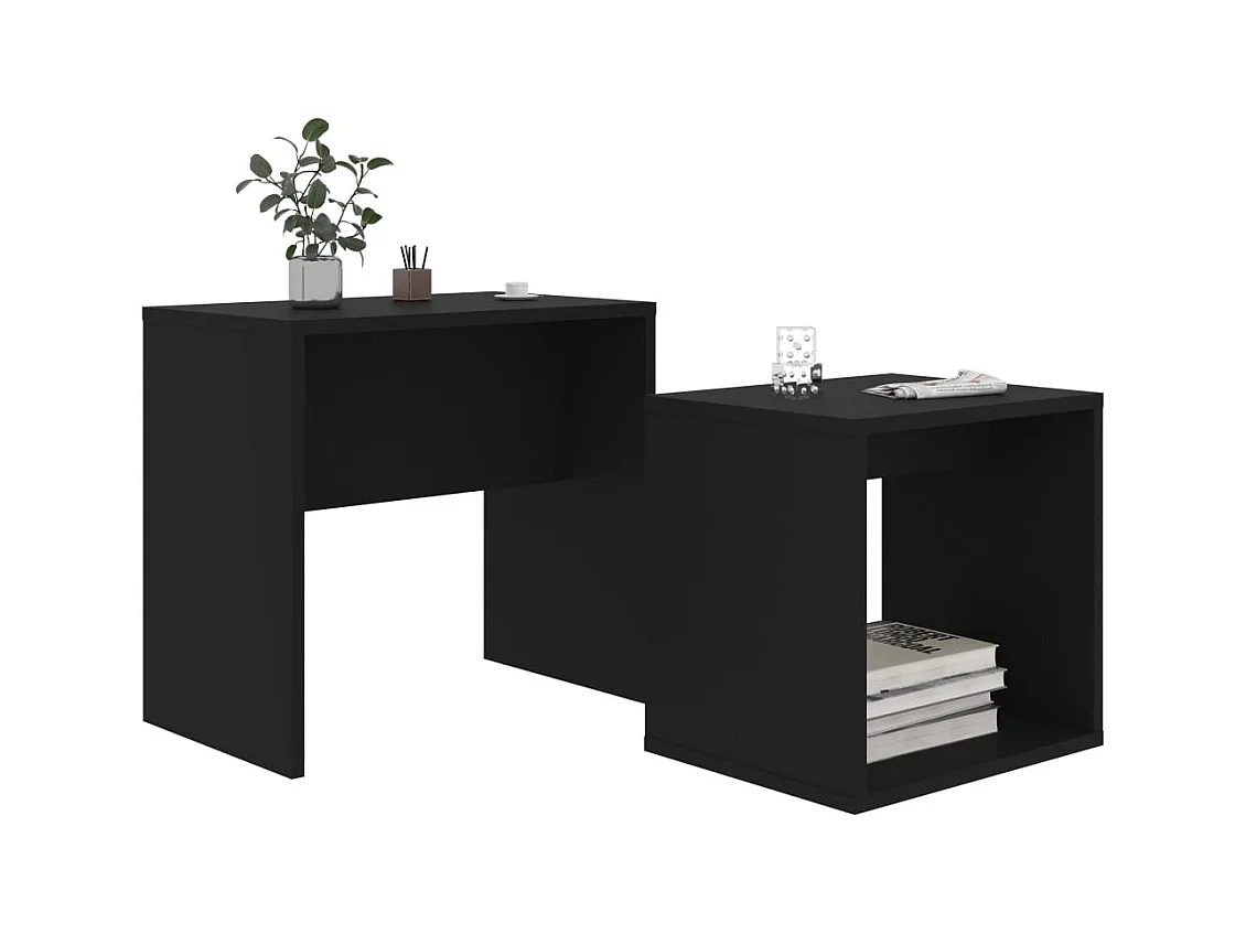 Set di tavolini da caffè Nero 48x30x45 cm Legno ingegnerizzato