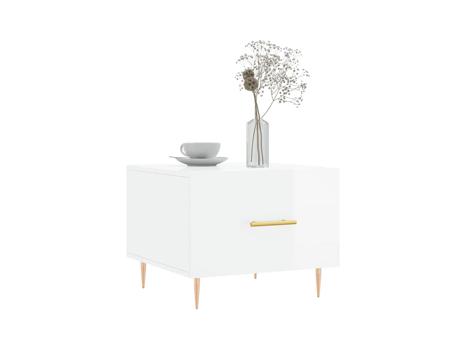 Tables basses 2 pcs blanc brillant 50x50x40cm bois d'ingénierie