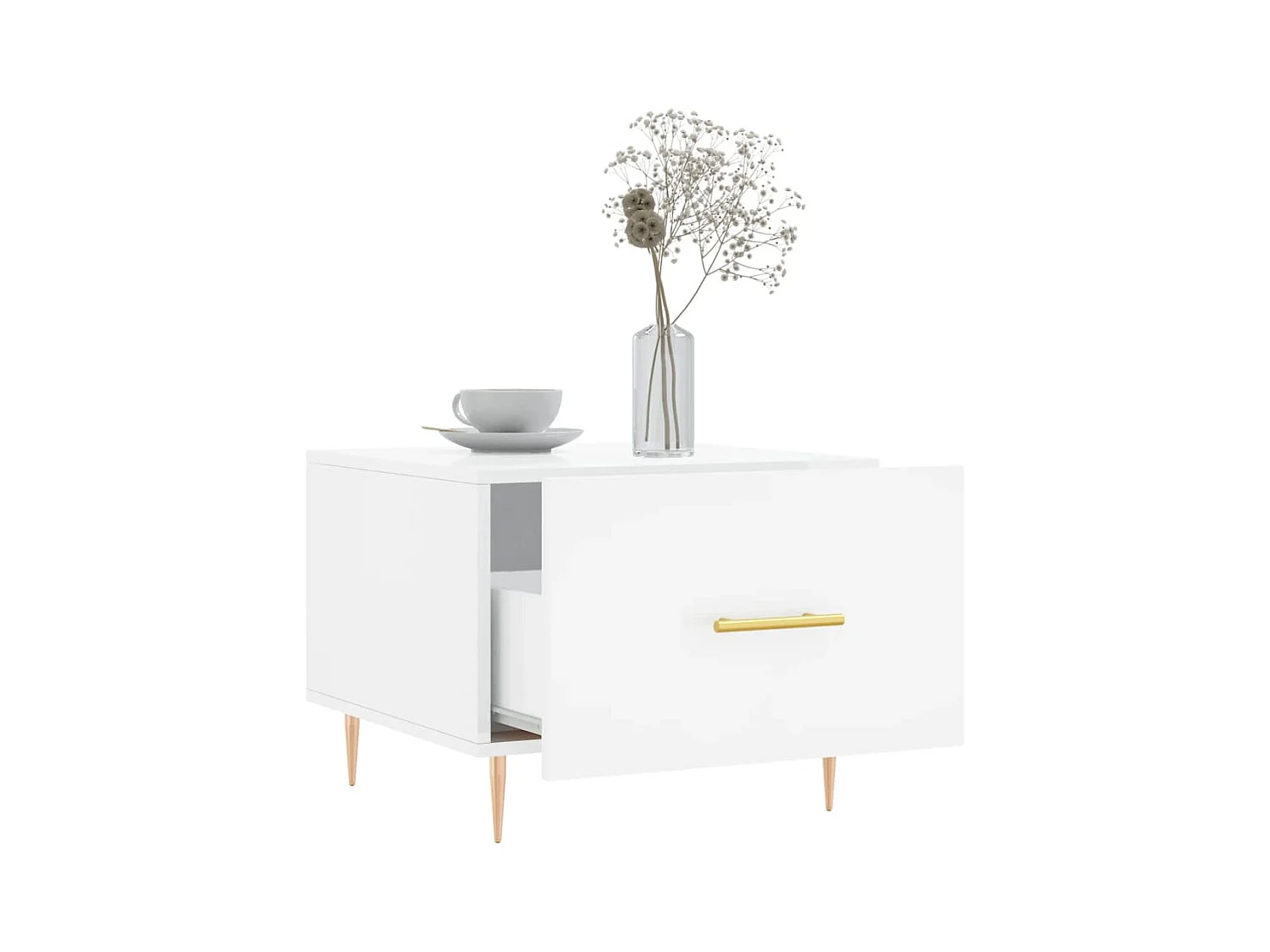 Tables basses 2 pcs blanc brillant 50x50x40cm bois d'ingénierie