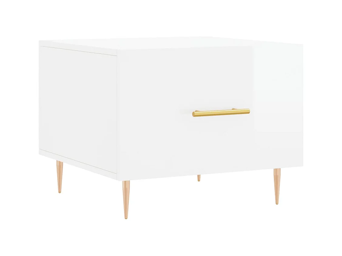 Tables basses 2 pcs blanc brillant 50x50x40cm bois d'ingénierie