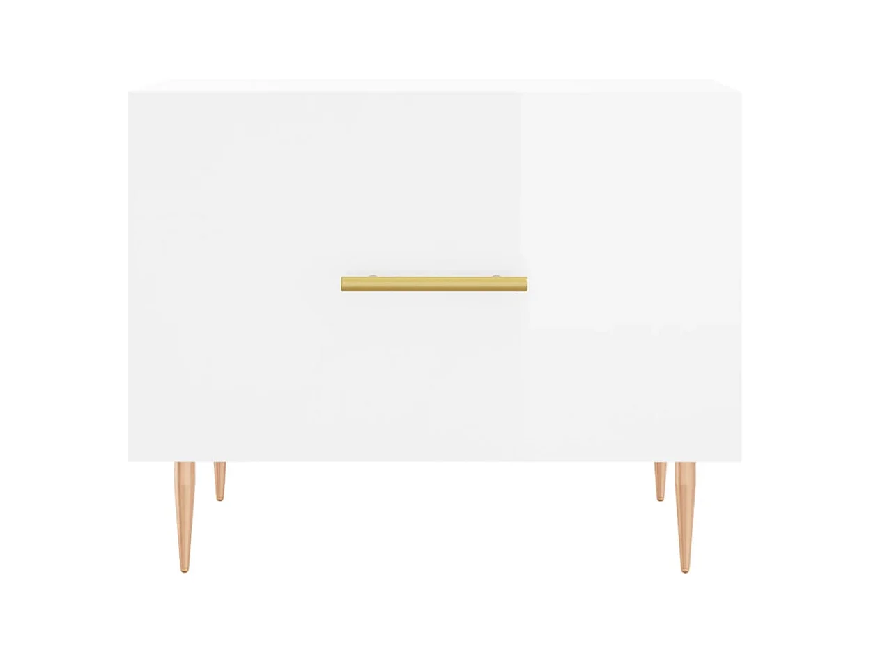 Salontafels 2 stuks wit hoogglans 50x50x40cm bewerkt hout