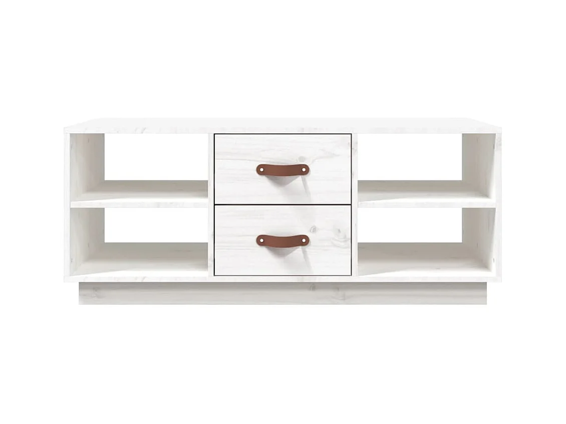 Couchtisch Weiß 100x50x41 cm Massivholz Kiefer