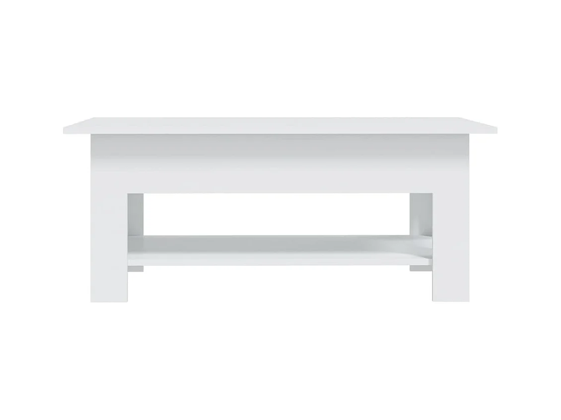 Table basse blanc 102x55x42 cm bois d'ingénierie